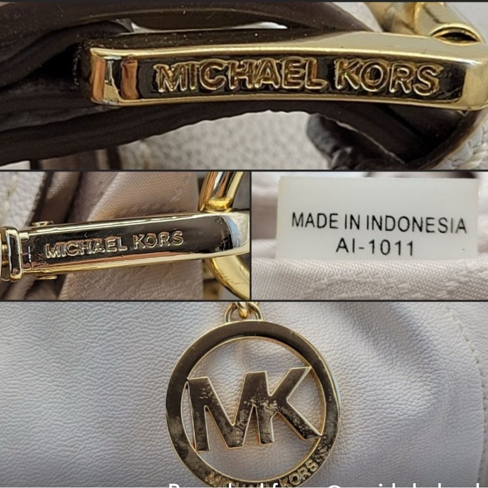 Michael Kors Cream Satchel with Gold Accents - Picture 6 of 9